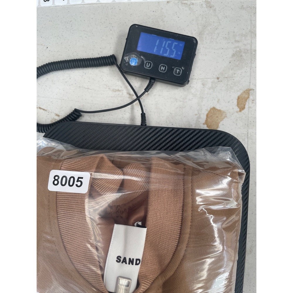 sandro zip up varsity jacket mens size XL camel brown long sleeve new teddy - Picture 10 of 10